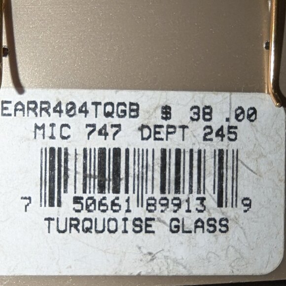 Barse Turquoise Glass Earrings 5355 - Picture 5 of 5